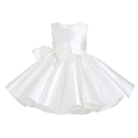 Sabina Satin Flared Dress with Side Bow