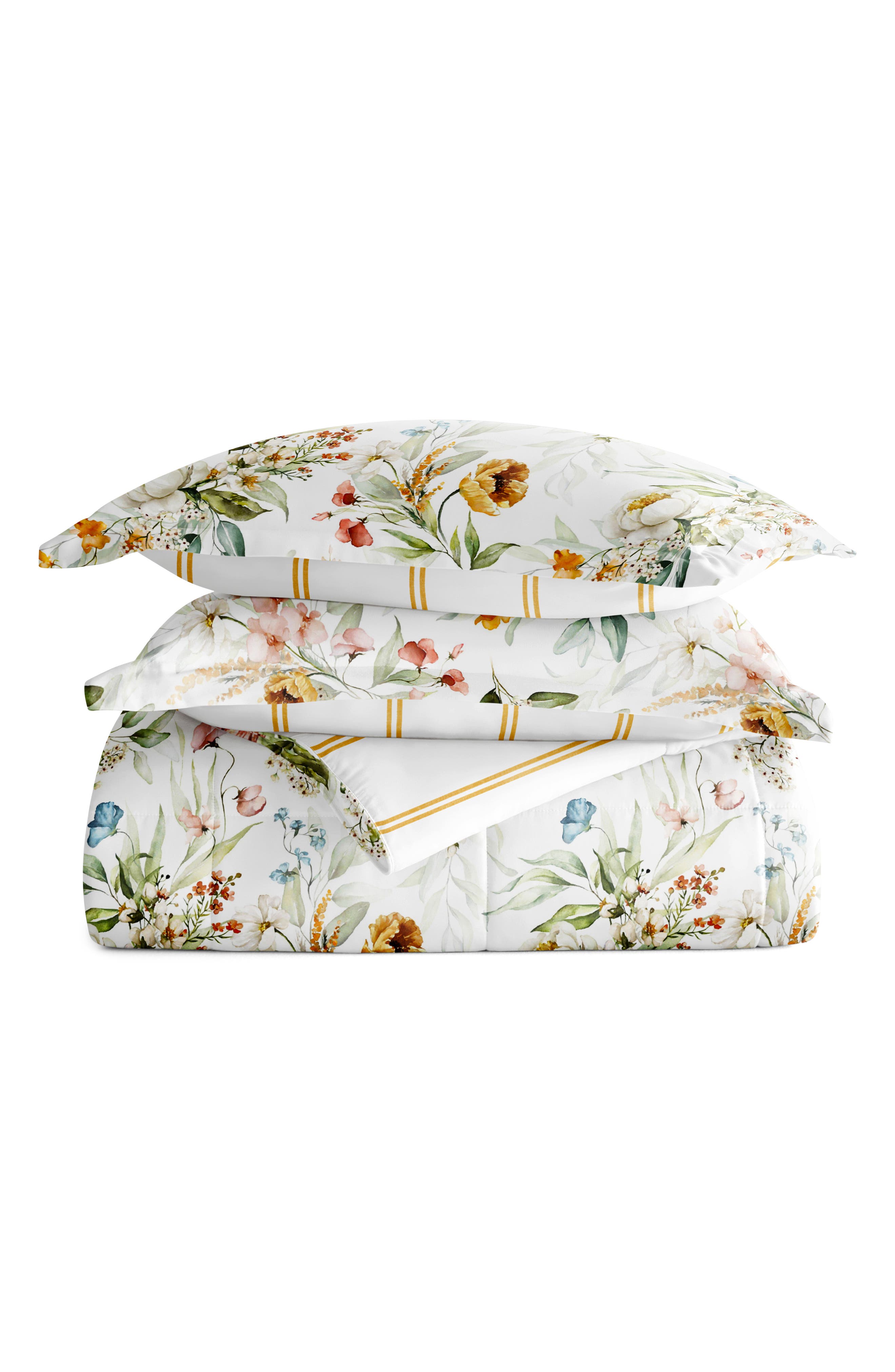 HOMESPUN Floral Print 3-Piece Comforter Set