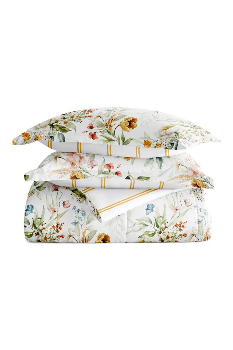 Floral Print 3-Piece Comforter Set, Main, color, CLAY