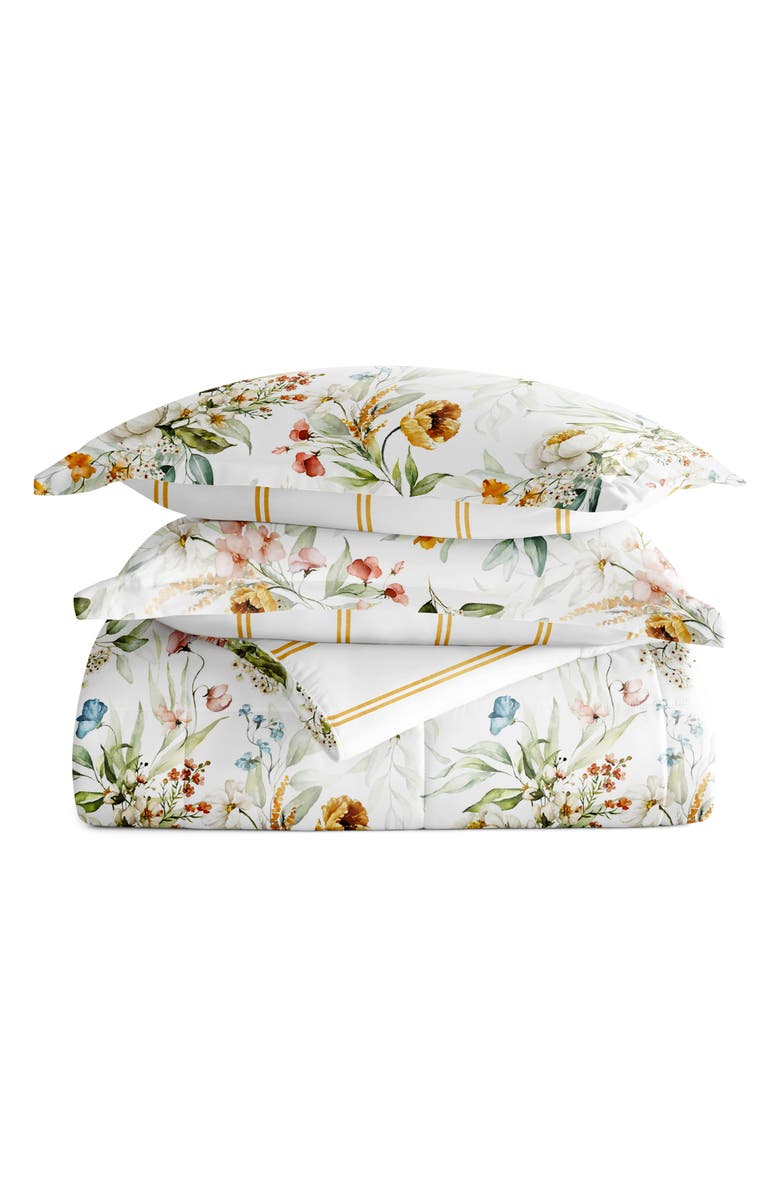 HOMESPUN Floral Print 3-Piece Comforter Set, Main, color, Clay