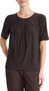 KASPER Pleated Neck Top