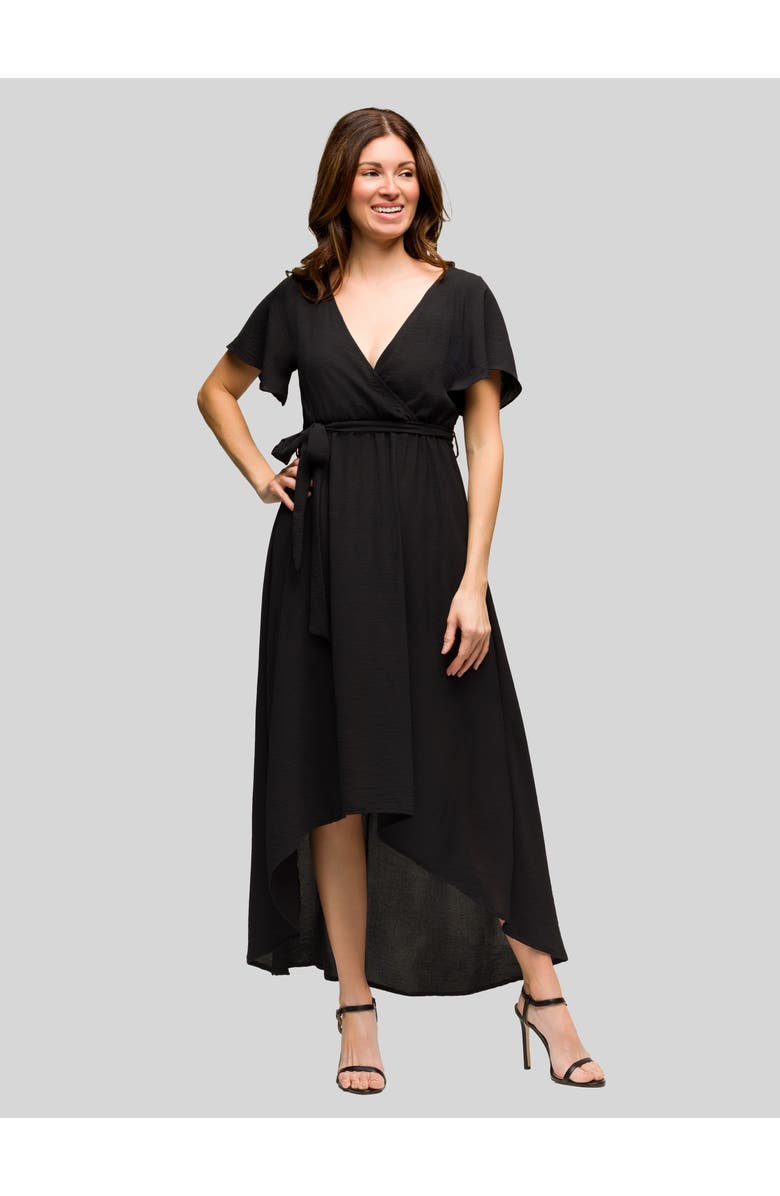 24seven Comfort Apparel V-Neck Sleeveless Maxi Dress with Belt, Main, color, 