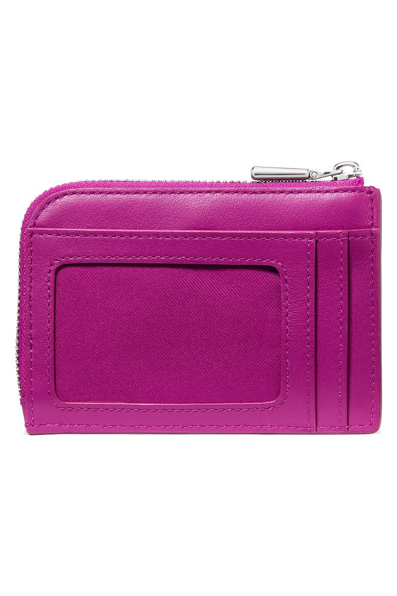 Mini Suede Zip Card Case, Alternate, color, BEET