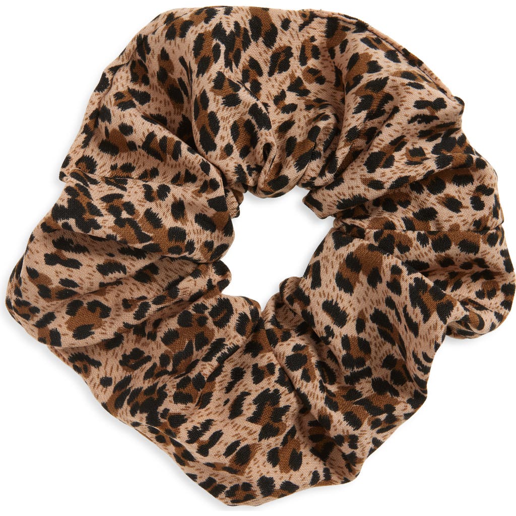 Bp. Leopard Print Scrunchie In Brown