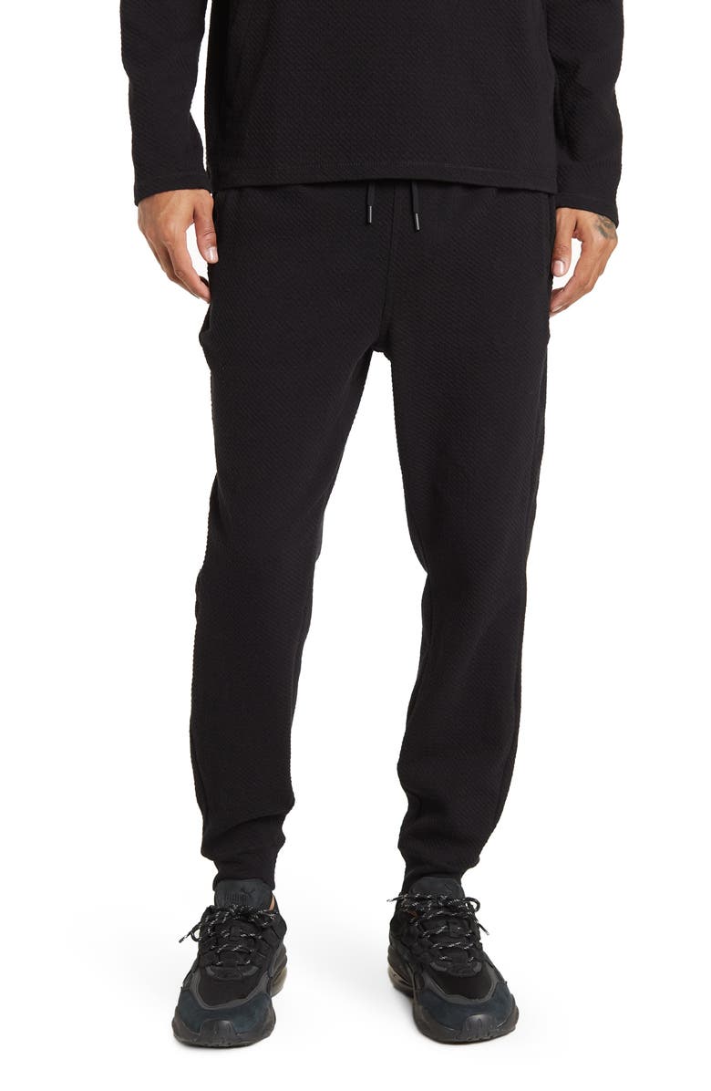 90 DEGREE BY REFLEX Textured Joggers w/ Elasticized Waistband, Main, color,