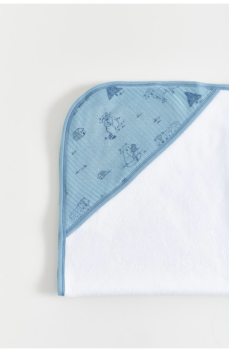 Babycottons Premium Cotton Ozy Small Hooded Towel For Infant, Alternate, color, White