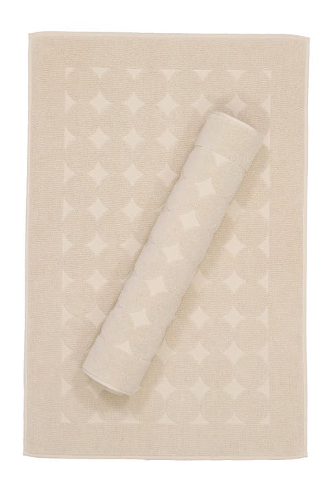 Sinemis Circle Design Bath Mats - Set of 2 - Beige