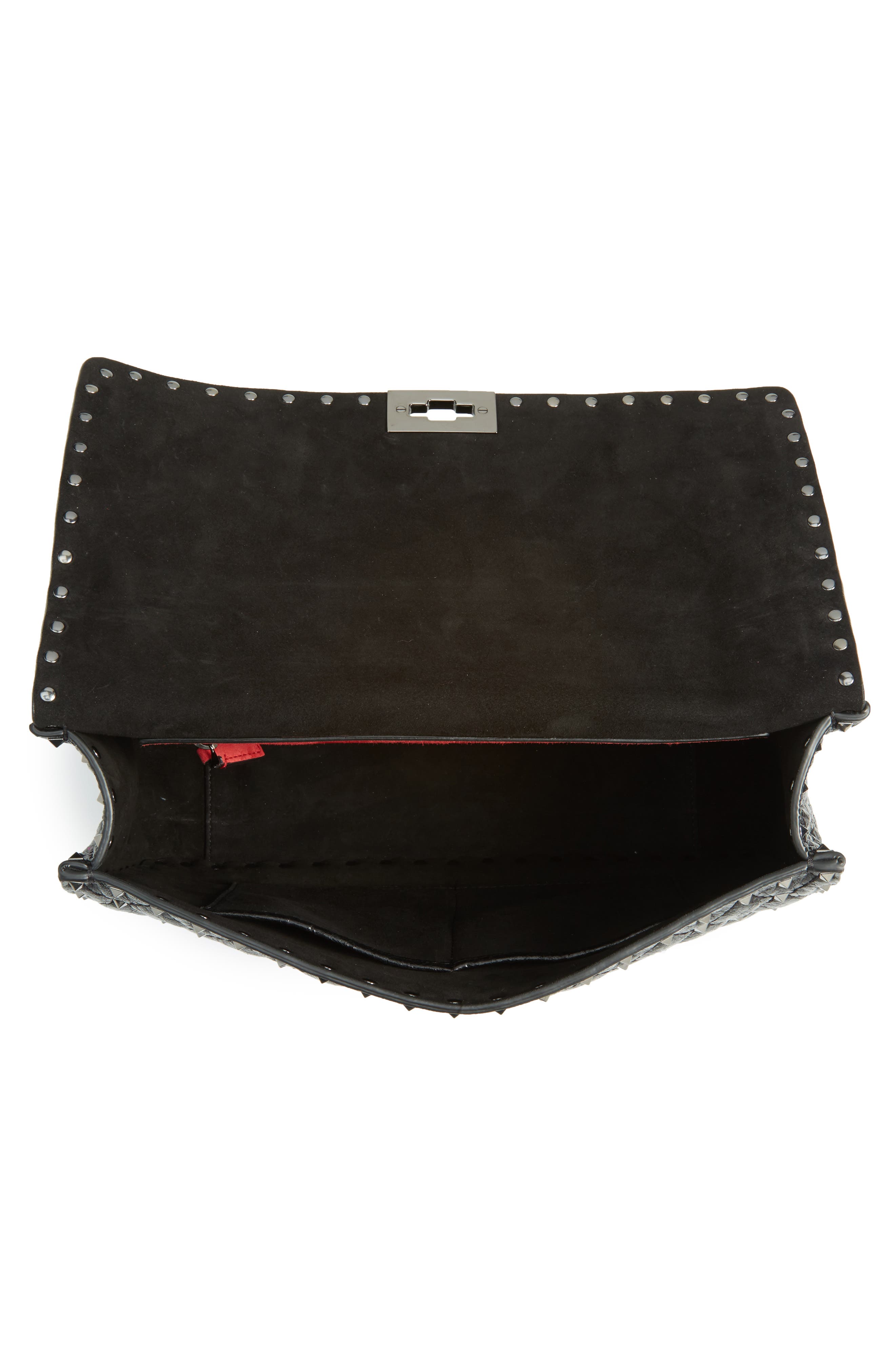 Valentino Garavani Rockstud Leather Top Handle Satchel, Alternate, color, 