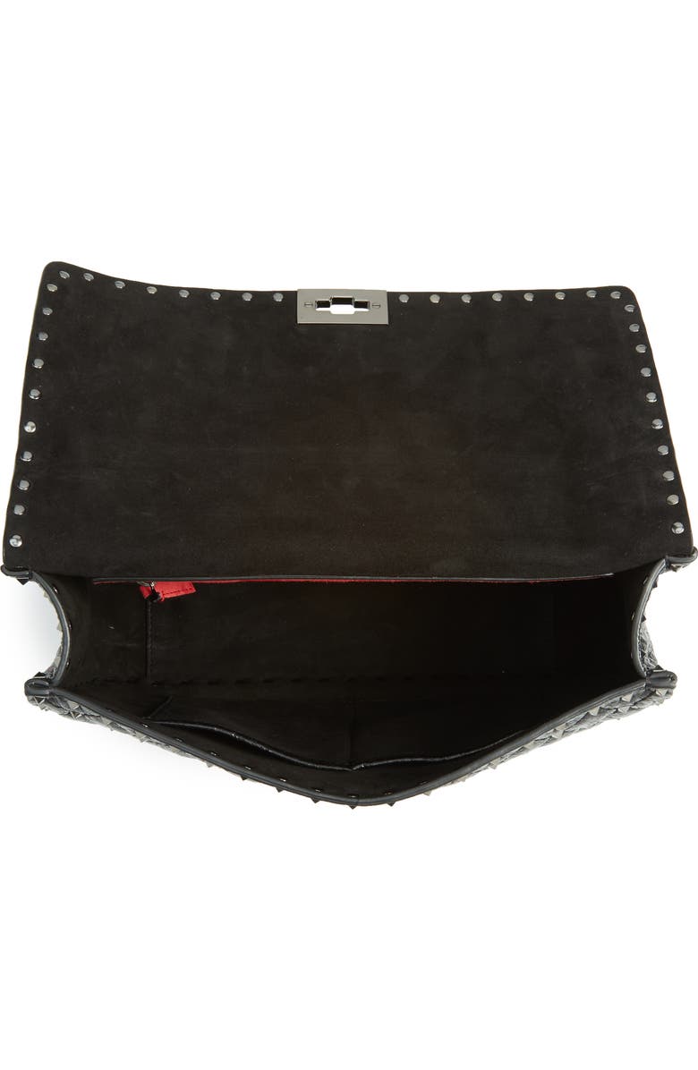 Valentino Garavani Rockstud Leather Top Handle Satchel, Alternate, color,