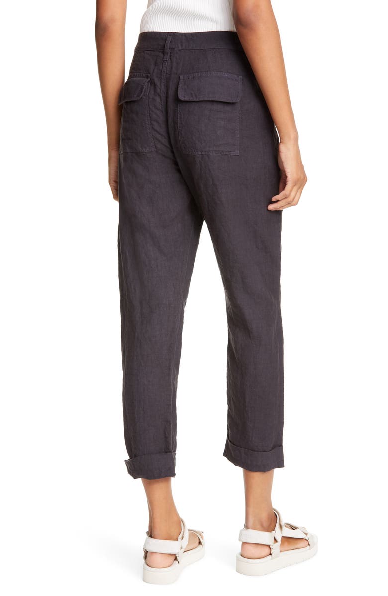 FRAME Le Beau High Waist Crop Linen Pants, Alternate, color,