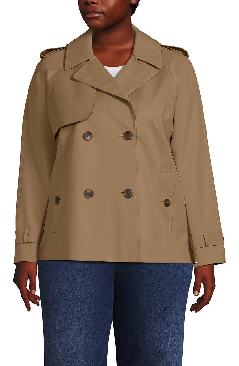 Lands' End Trench Rain Jacket, Main, color, Dark Jute Brown