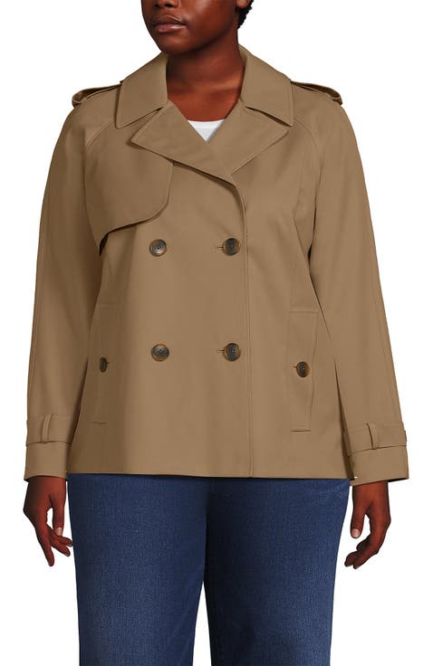 Plus Size Trench Rain Jacket