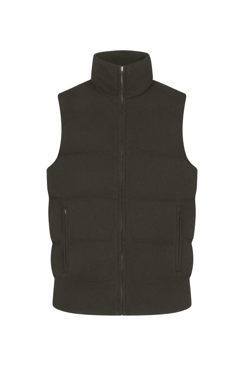 Cody Cashmere Puffer Vest, Alternate, color, Dark Olive