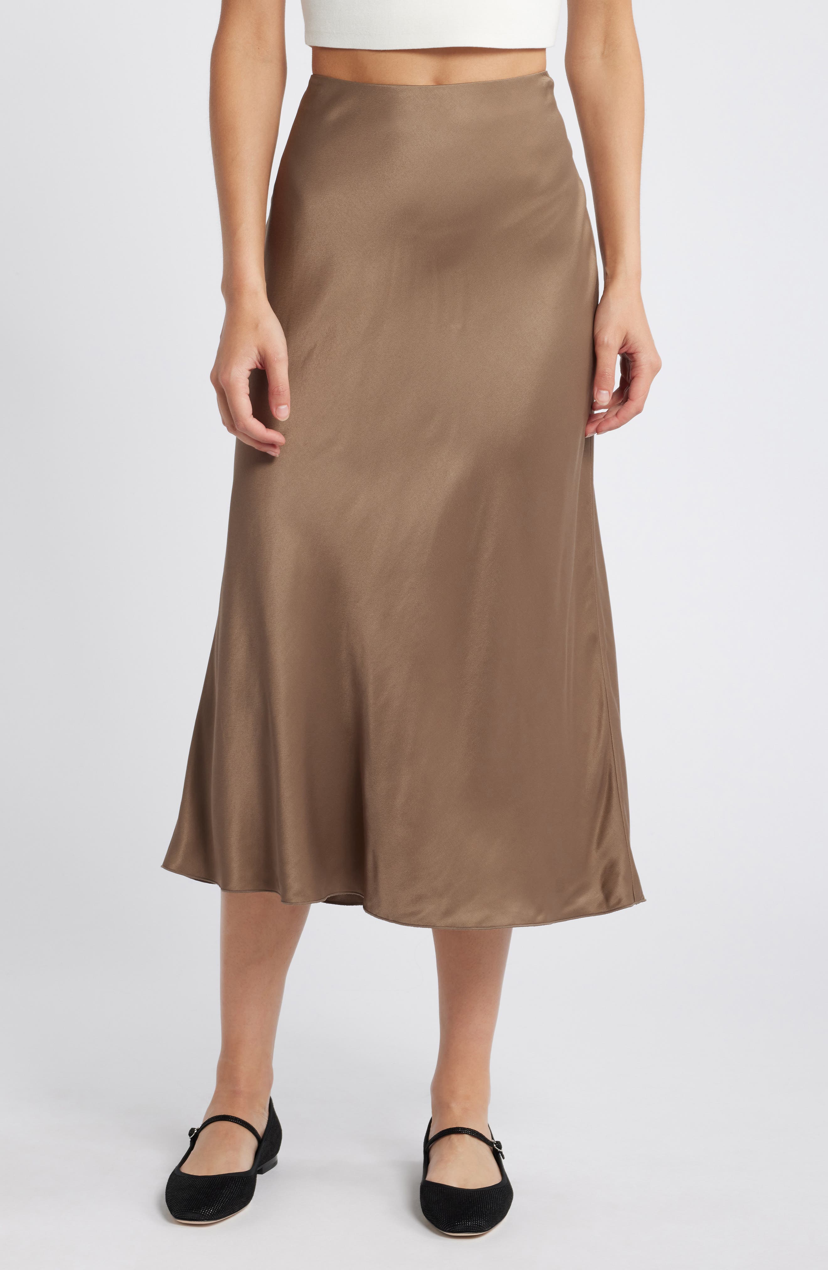 & Other Stories Satin Slip Skirt