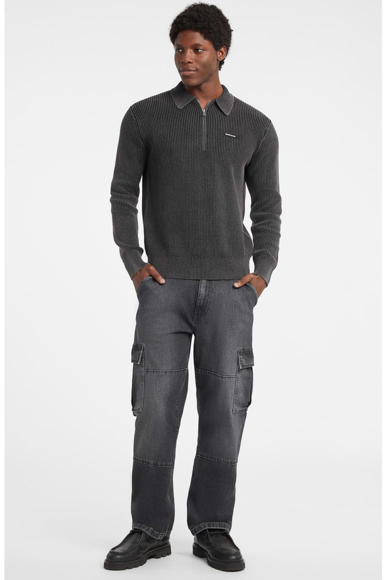 Organic Cotton Half Zip Sweater, Alternate, color, BLACK