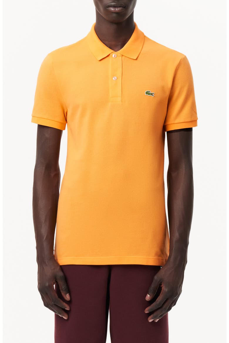 Slim Fit Piqué Polo, Main, color, ZINNIA