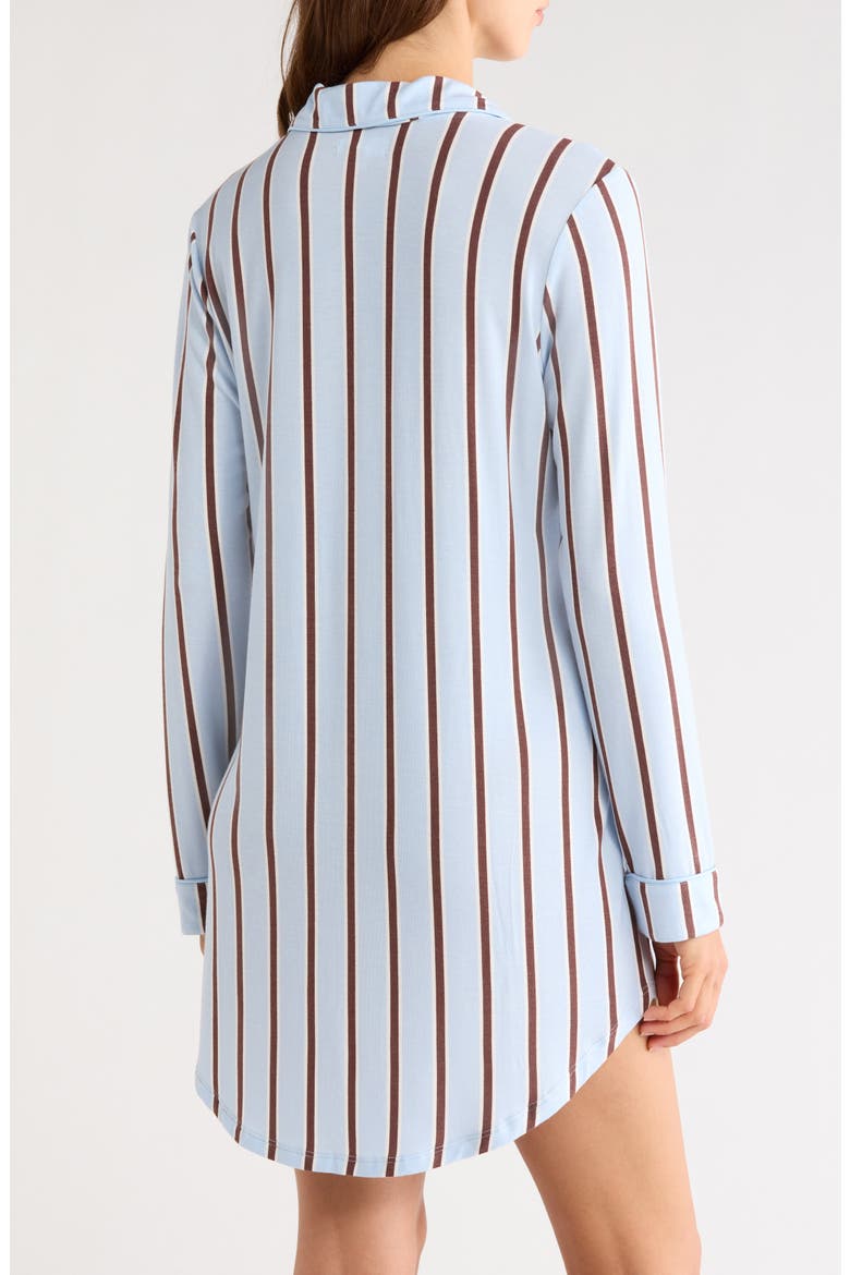 Moonlight Eco Nightshirt, Alternate, color, BLUE- BROWN SHADOW STRIPE
