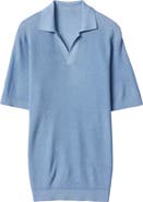 GOBI Mongolian Cashmere Open Collar Cashmere Silk Polo Shirt