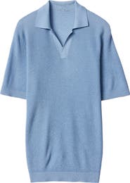 GOBI Mongolian Cashmere Open Collar Cashmere Silk Polo Shirt