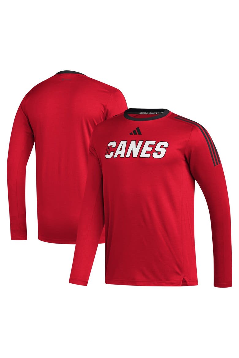 Men's adidas Red Carolina Hurricanes AEROREADY® Long Sleeve T-Shirt, Alternate, color, Red