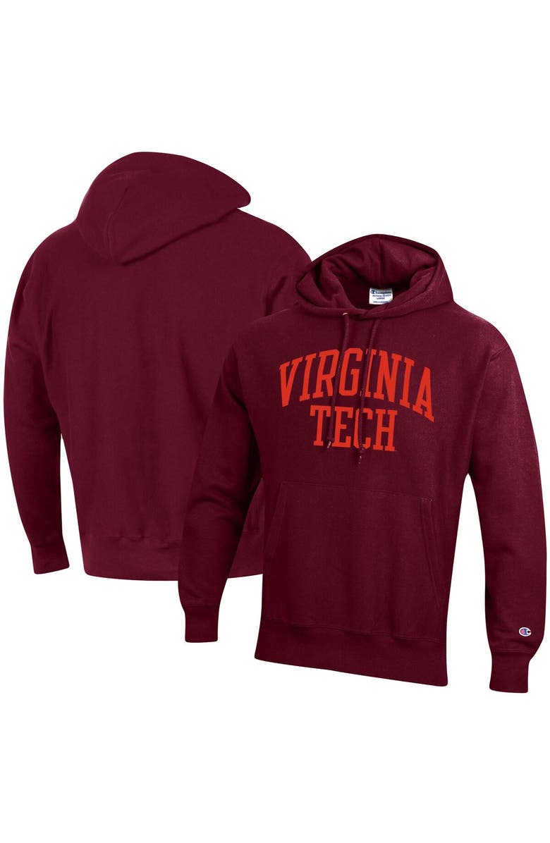 Champion Men's Champion Maroon Virginia Tech Hokies Team Arch Reverse Weave Pullover Hoodie, Main, color, 