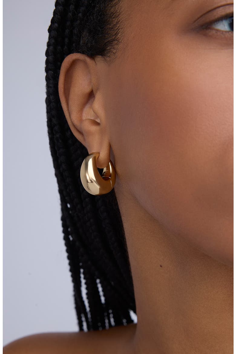 Dylan Mini Dome Huggie Hoop Earrings, Alternate, color, YELLOW GOLD