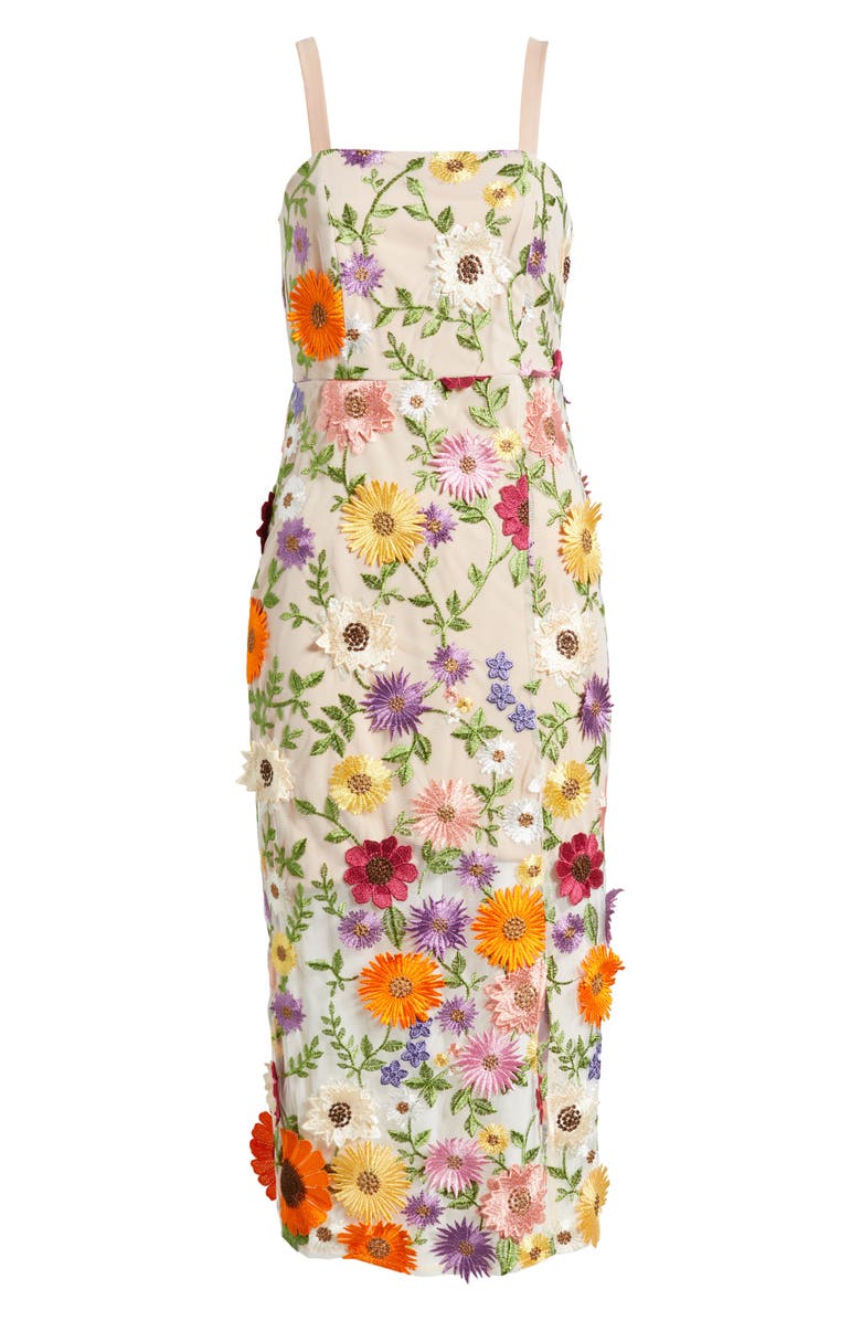 Sam Edelman 3D Floral Embroidered Sheath, Alternate, color, Multi