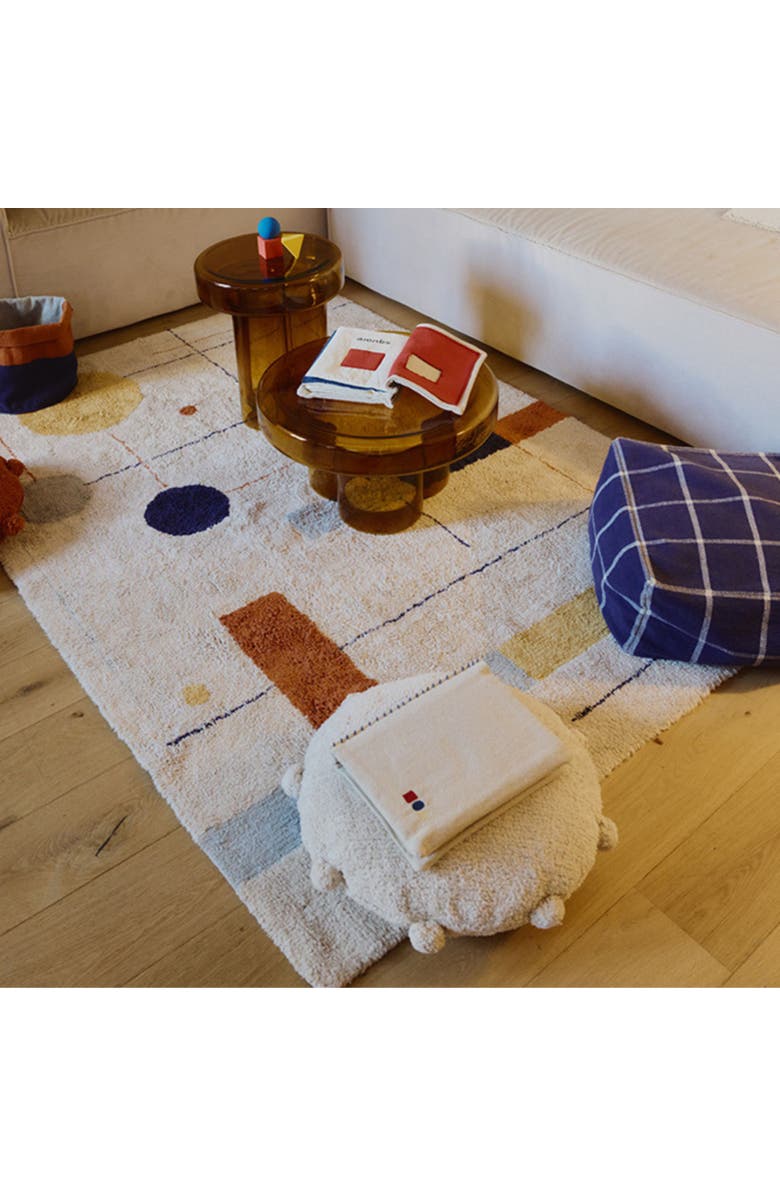 Lorena Canals Washable Rug Geometrical Shapes, Alternate, color, Blue , Orange, Honey, Beige