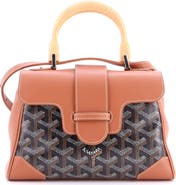 Pre-Owned Goyard Saigon Top Handle Bag Coated Canvas with Leather Mini