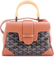 Pre-Owned Goyard Saigon Top Handle Bag Coated Canvas with Leather Mini