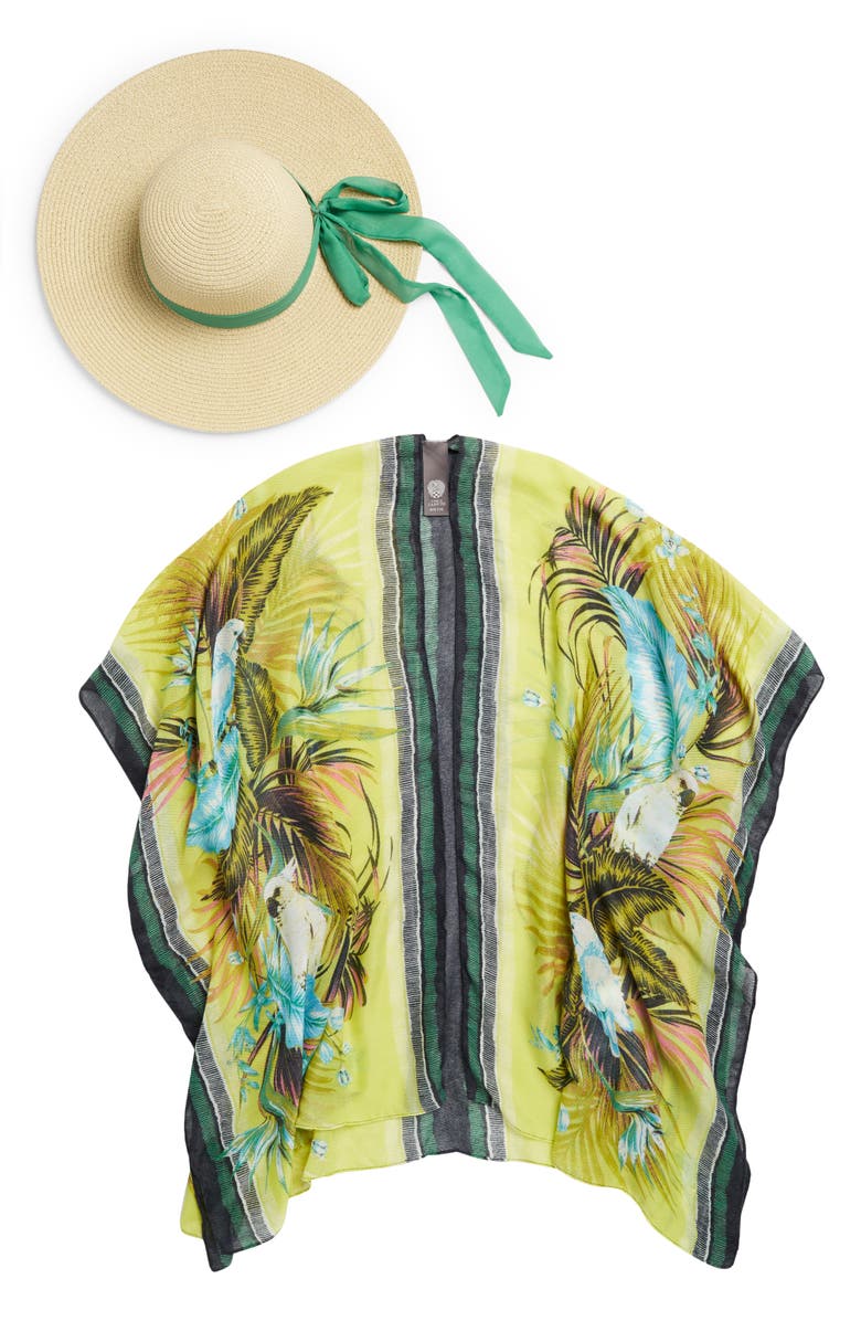 Vince Camuto Parrot Topper & Hat Set, Main, color, Lime