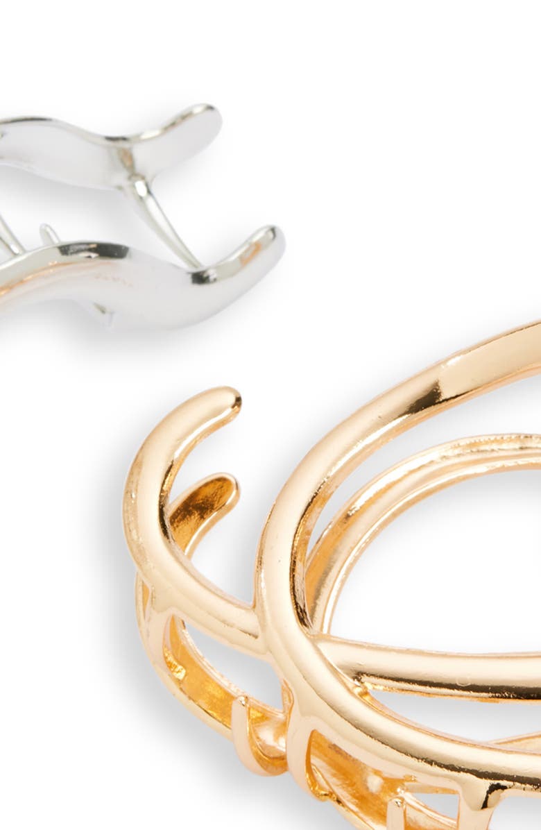 Tasha Assorted 2-Pack Claw Clips, Alternate, color, Gold Silver