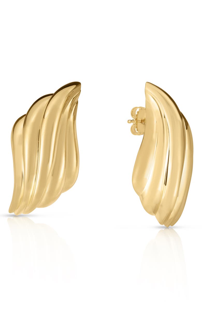 Roberto Coin Croissant Stud Earrings, Main, color, 