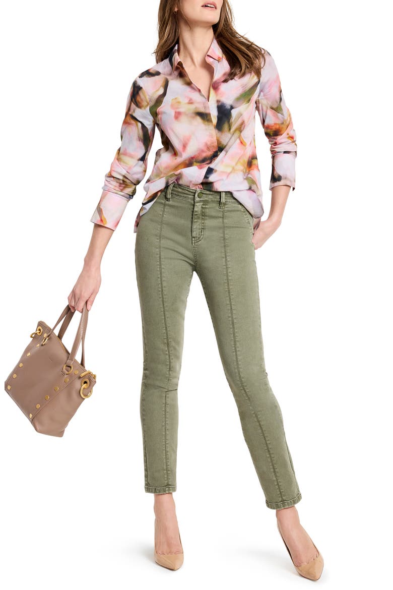 Smoky Petals Cotton Button-Up Shirt, Alternate, color, PINK MULTI