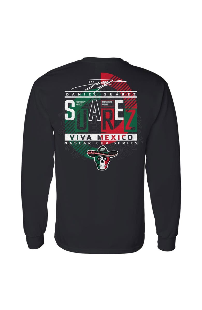 Trackhouse Racing Team Collection Men's Trackhouse Racing Team Collection Black Daniel Suarez Vivo Long Sleeve T-Shirt, Alternate, color, Black