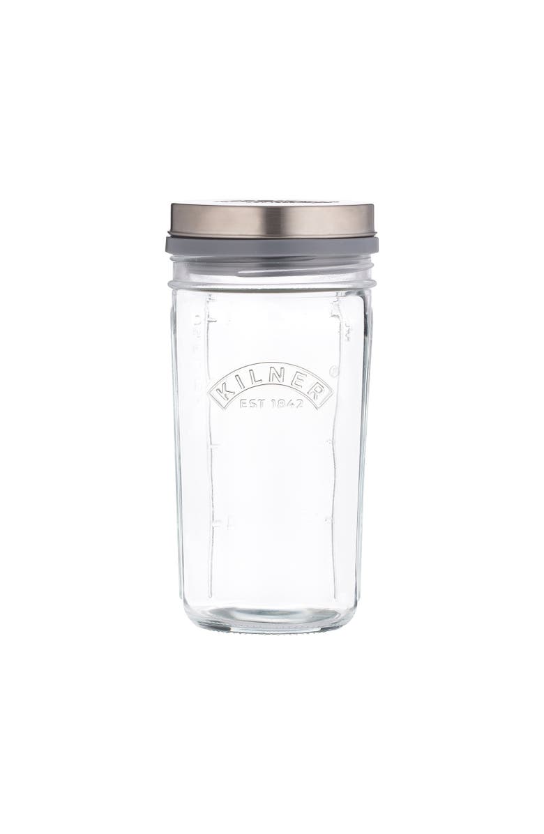 Kilner Kefir Set with Wide Mouth Jar, Silicone Strainer Cap, Stainless Steel Lid, 17 Ounce, Main, color, Clear