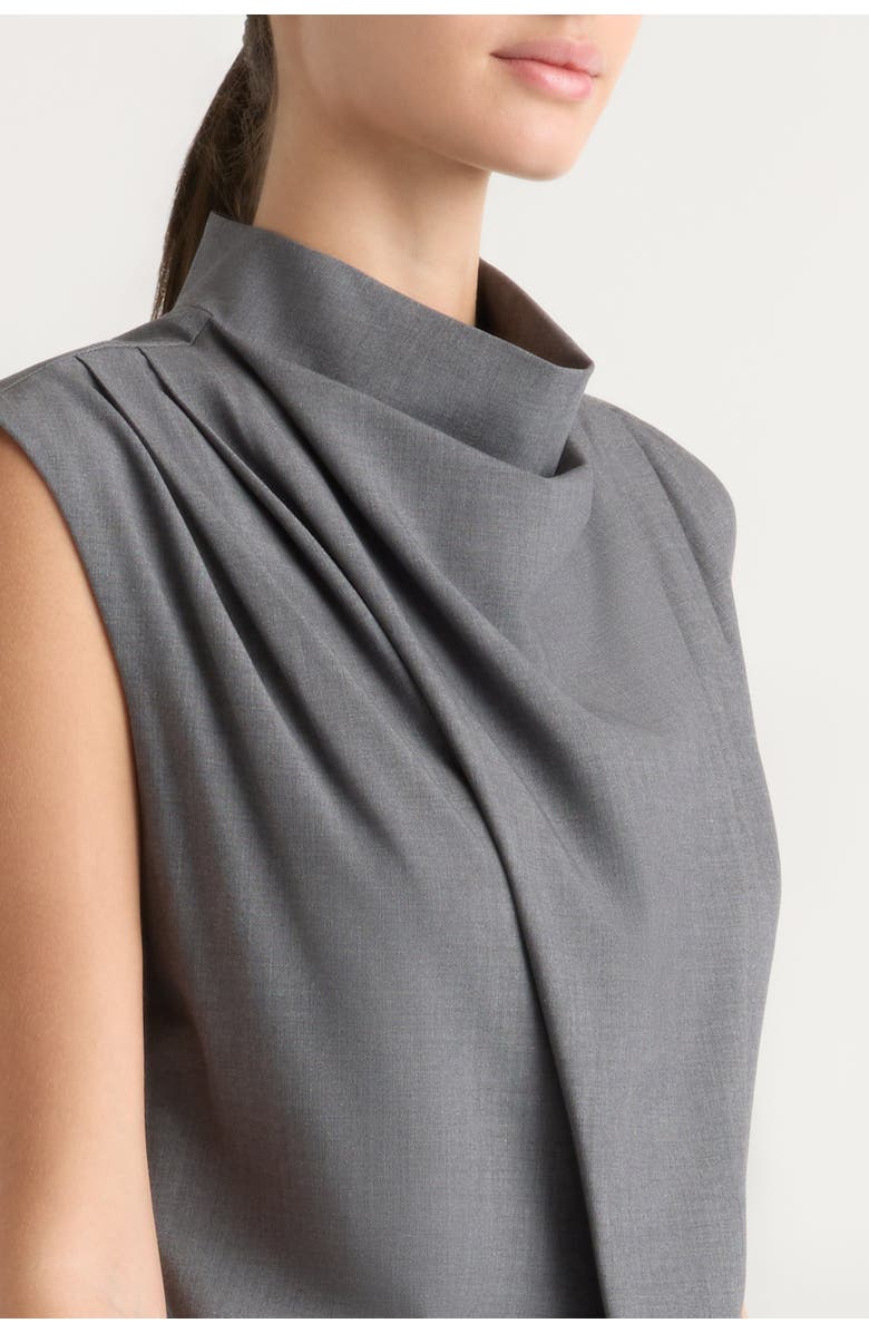 Modern Citizen Amara Gathered-Neck Drape Dress, Alternate, color, Grey