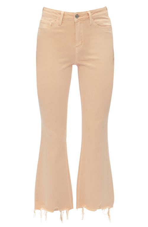 Bayeas Fray Hem Crop Flare Jeans In Brown