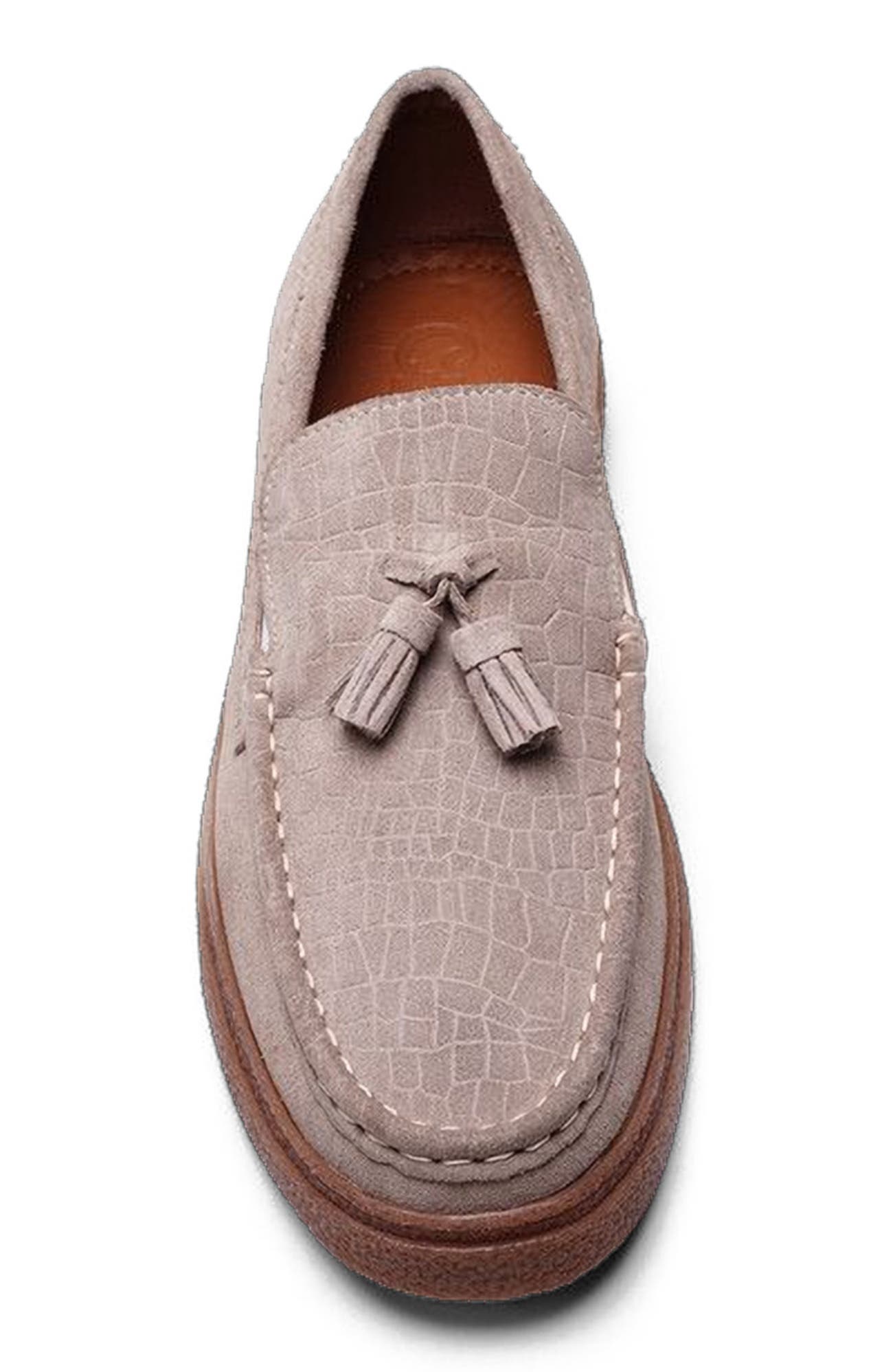 CARLOS SANTANA Baez Tassel Sneaker, Alternate, color, Earth Grey Suede