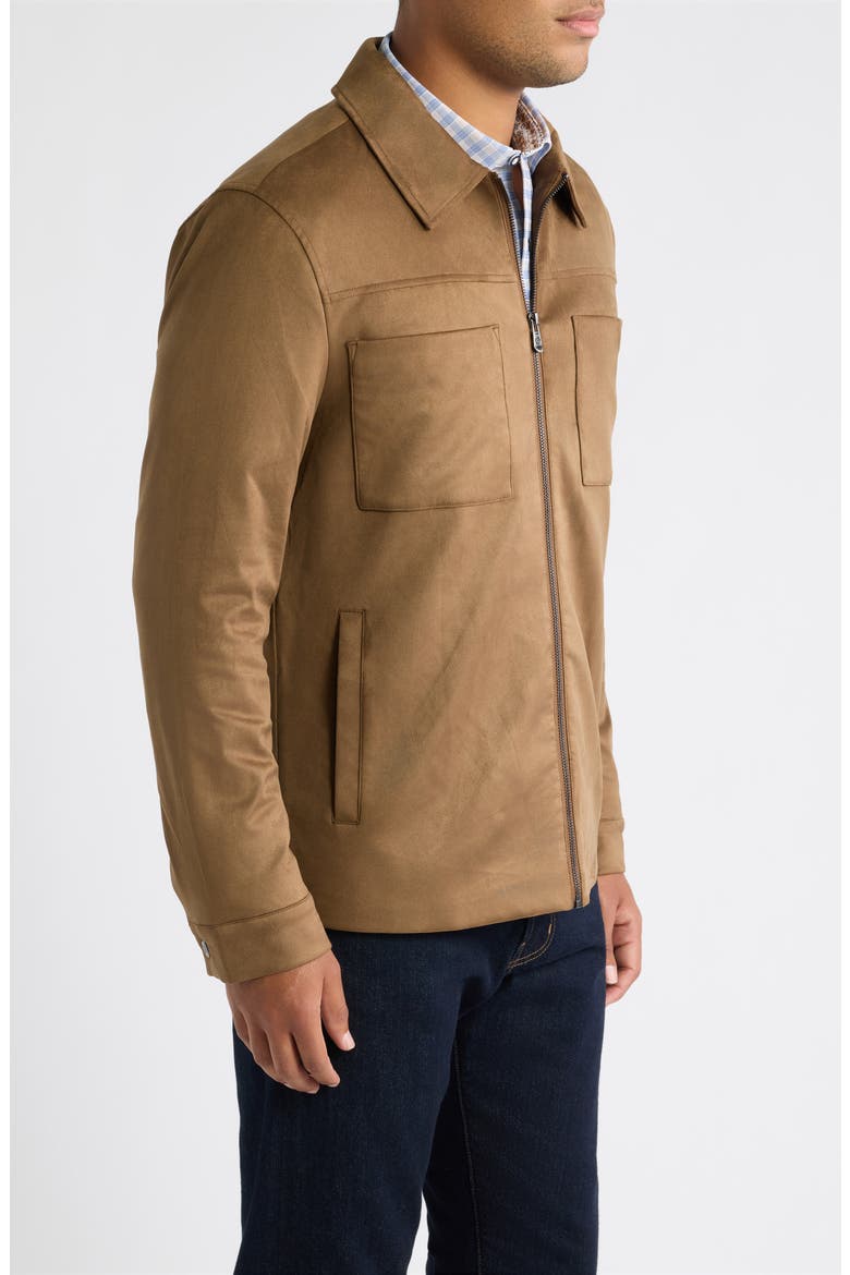 Bardwell Faux Suede Zip Jacket, Alternate, color, CAMEL FAUX SUEDE