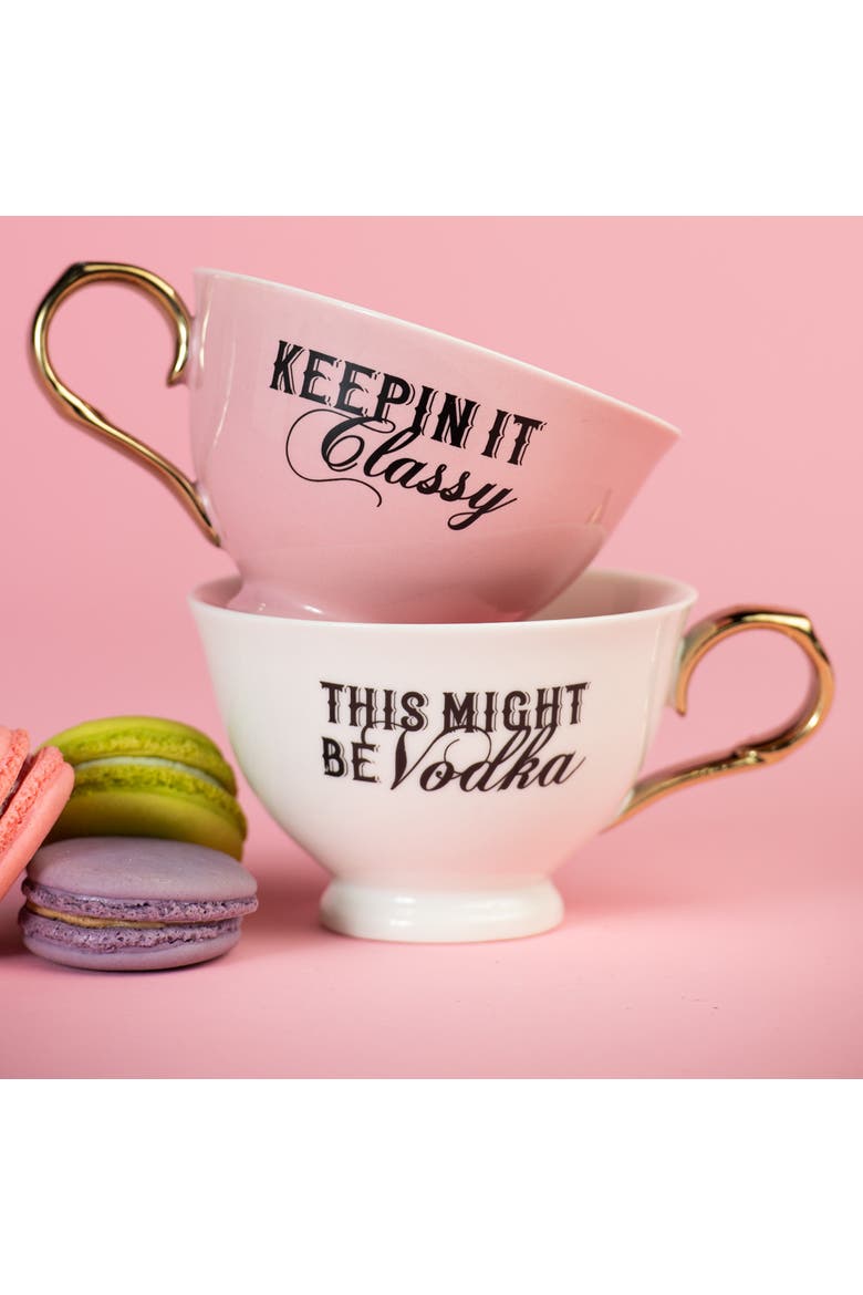 Keepin It Classy Oversized Teacup Porcelain Pink 8.45 oz, Alternate, color, Pink