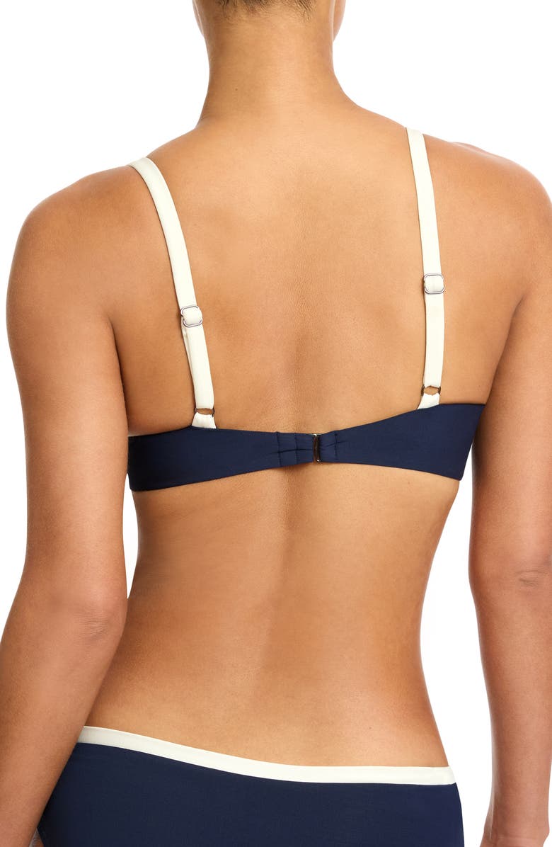 Robin Piccone Tierna Triangle Bikini Top, Alternate, color, Navy/Cream