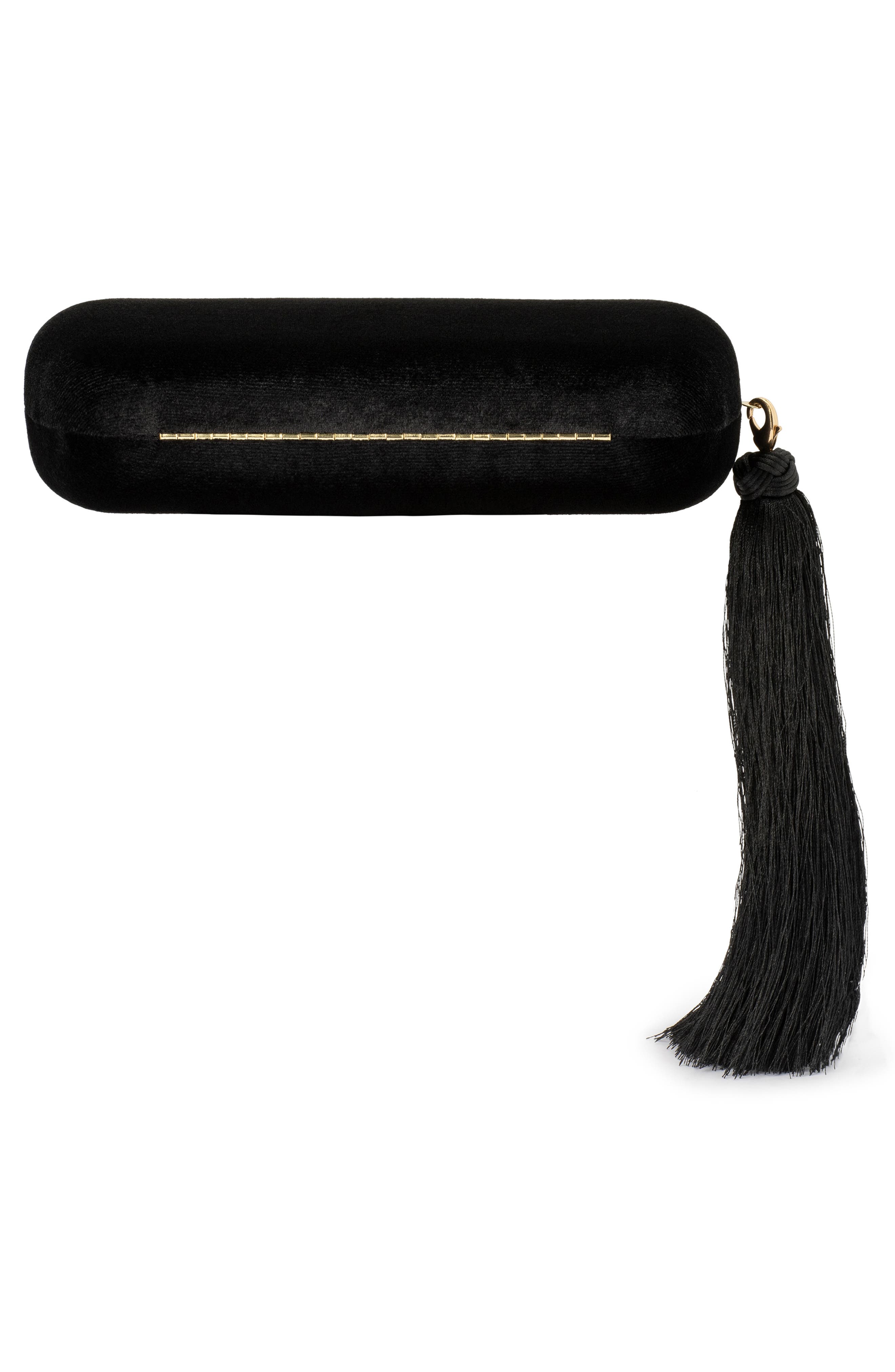 Olga Berg Matilda Velvet Clutch, Alternate, color, 