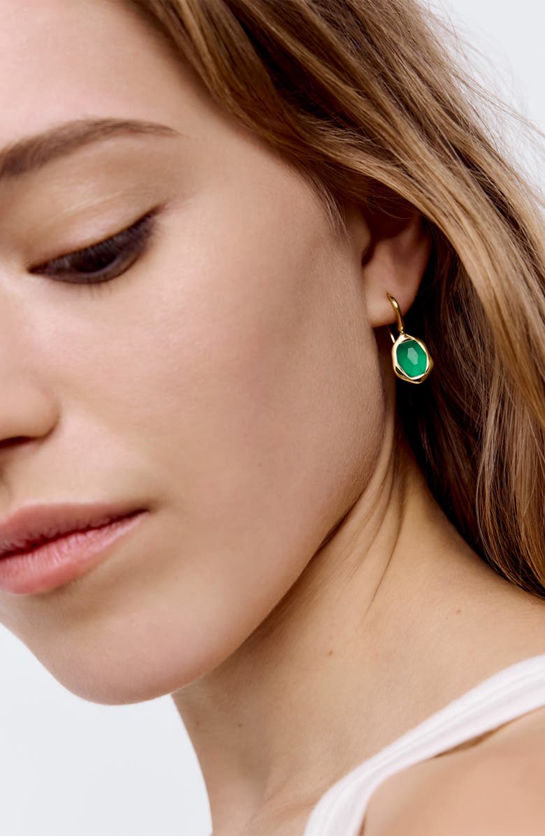 Monica Vinader Odyssey Drop Earrings, Alternate, color, 18Ct Gold Vermeil / Green Onyx