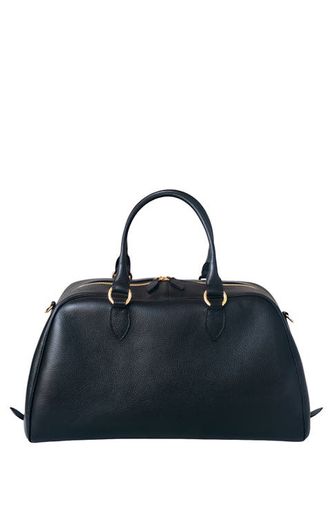 La Via Italian Leather Weekender Bag