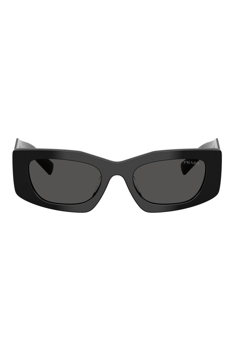 51mm Rectangular Sunglasses, Main, color, BLACK / DARK GREY