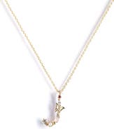 Girls Crew Flutterfly Initial Necklace
