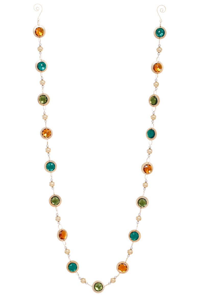 Jeweled Bead Garland, Set of 4, Main, color, Orange