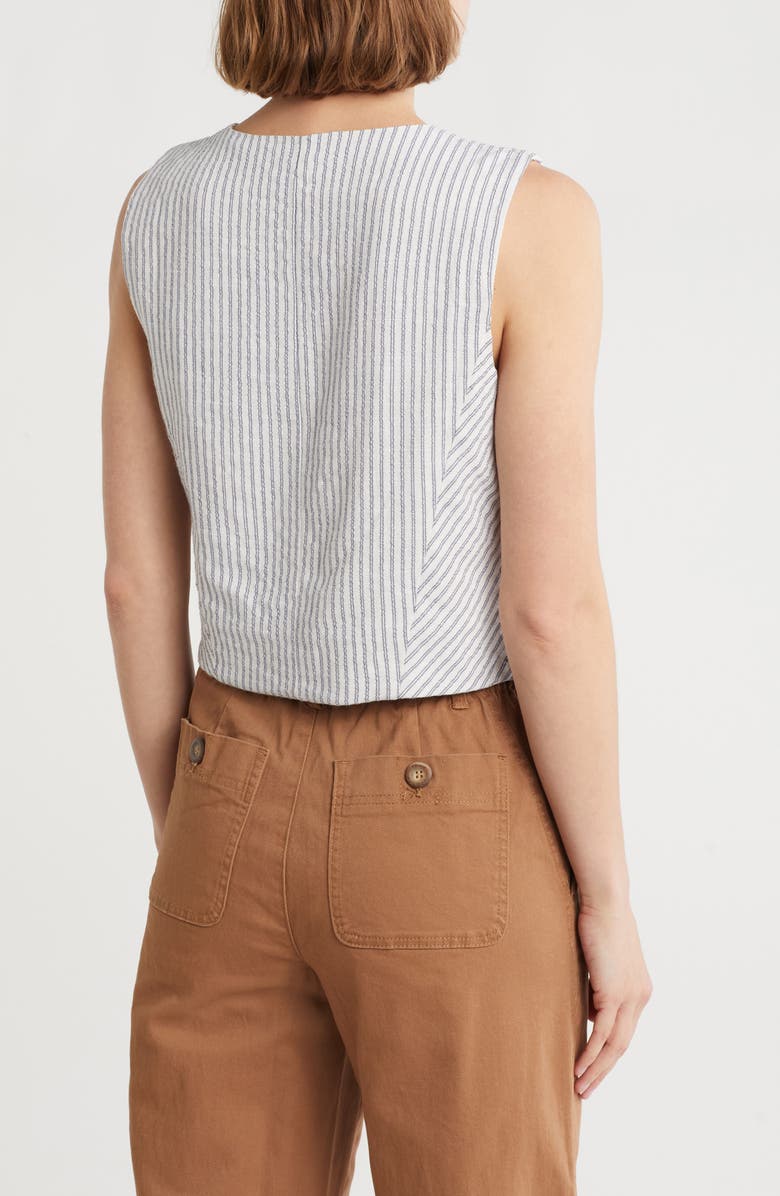 Democracy Button Front Vest, Alternate, color, White/ Blue