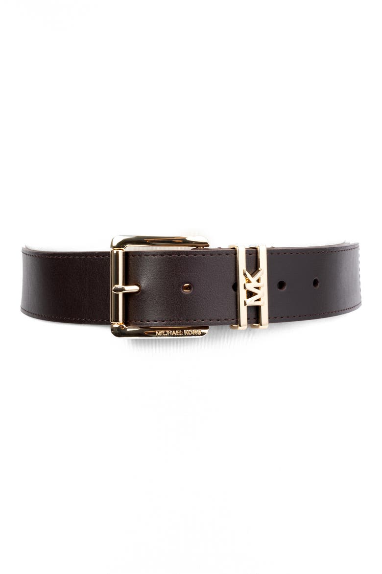Leather Belt, Main, color, CHOCOLATE
